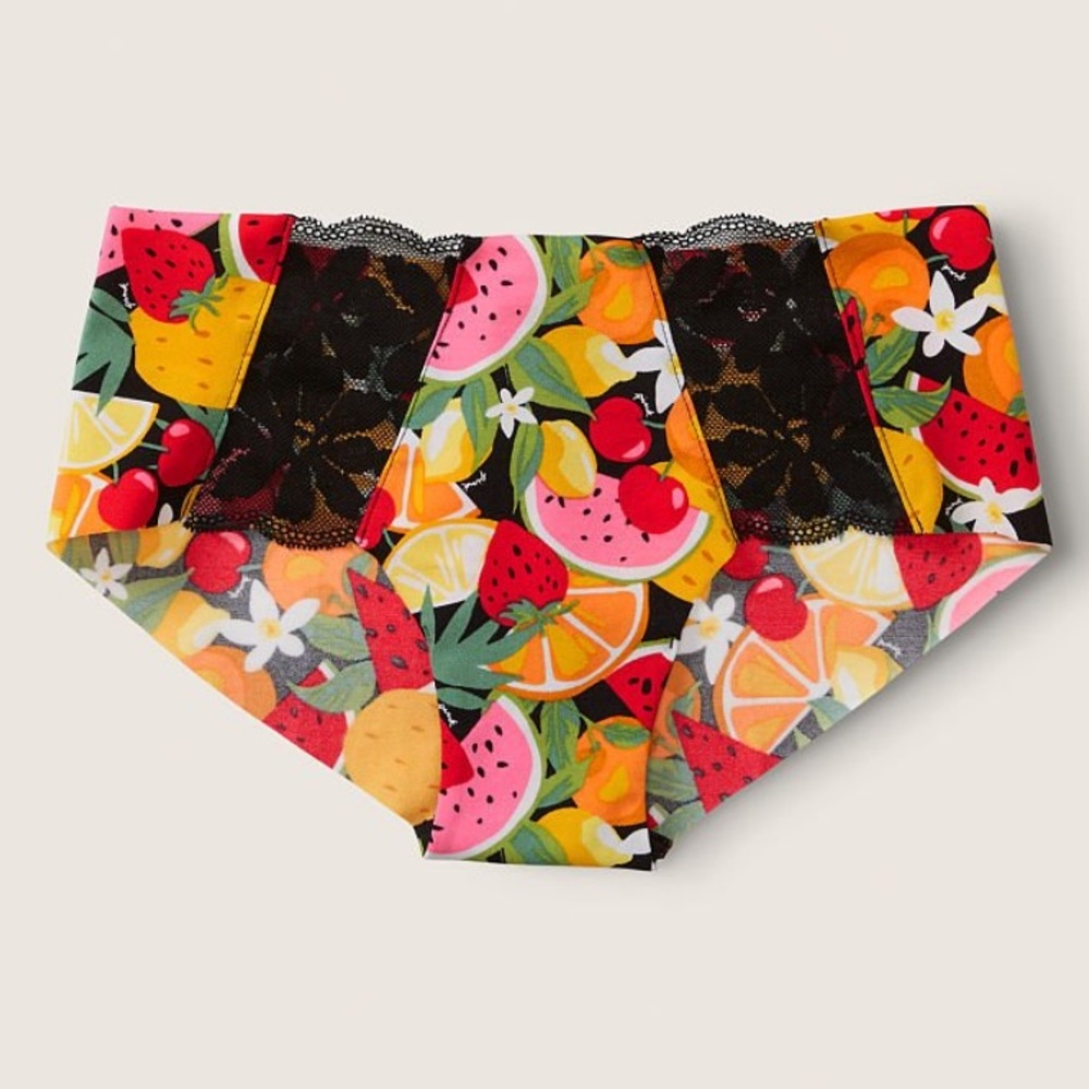 Victoria’s Secret Pink Pure Black‎ Fruit Seamless No Show Hipster Panty
